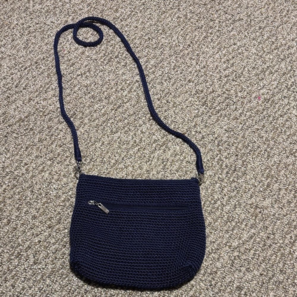 The Sak Navy Blue Crochet Crossbody Bag
